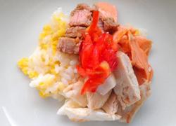 トウモロコシごはんと刺身焼き