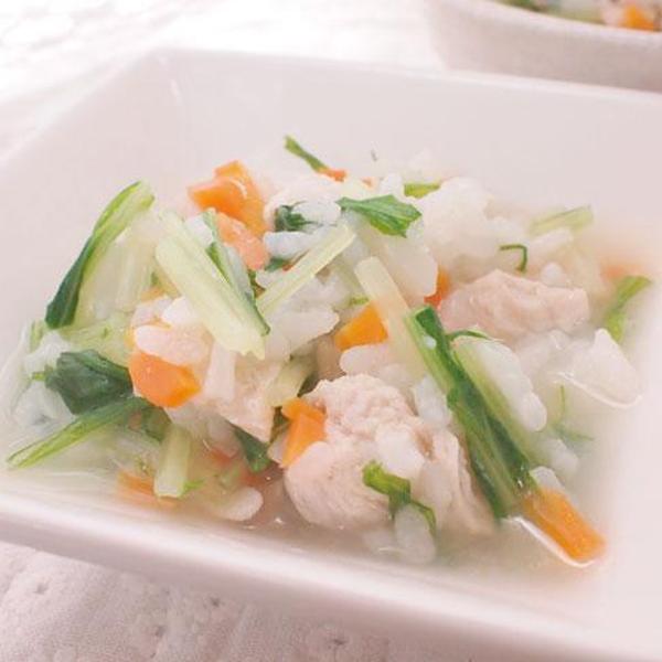 しゃきしゃき水菜のさっぱり雑炊