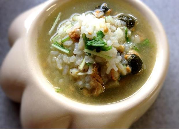 ホタテと水菜のお粥
