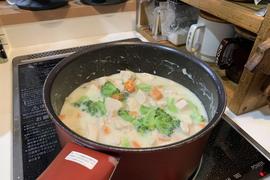 豆乳で作りました！
取りみ具合がとても美味しそうです(^-^)